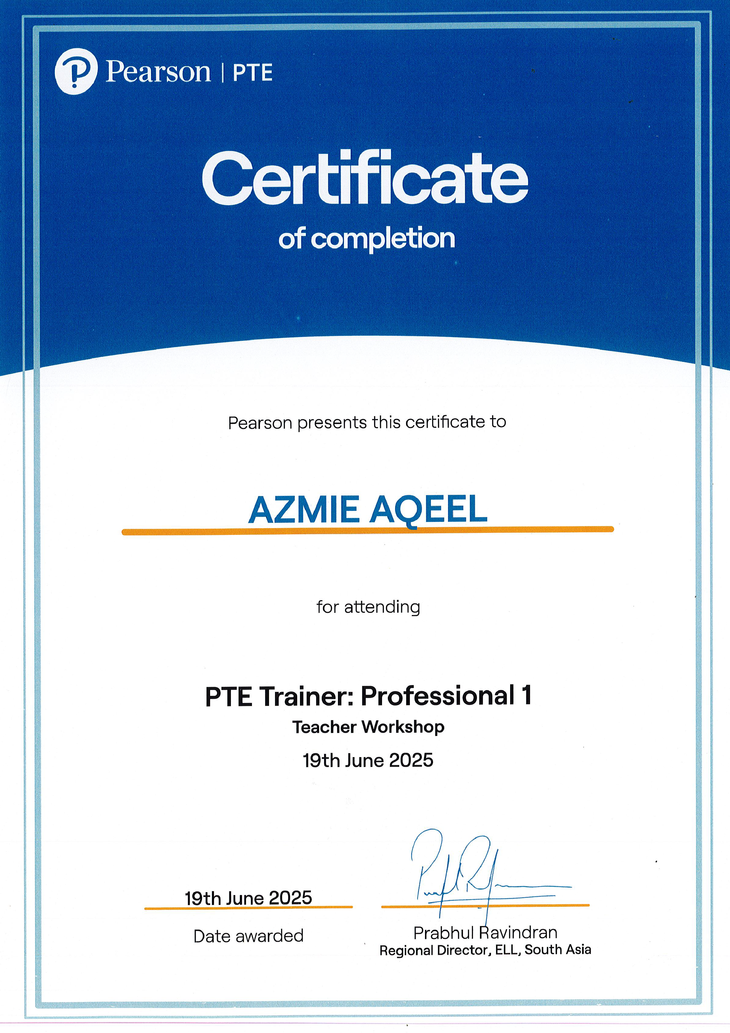 Trainer Certificate